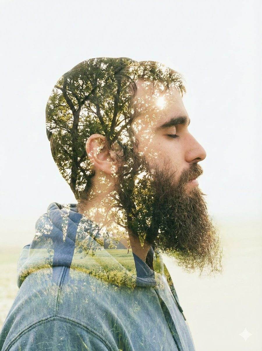 אביתר רון — צללית על רקע עצים ואור